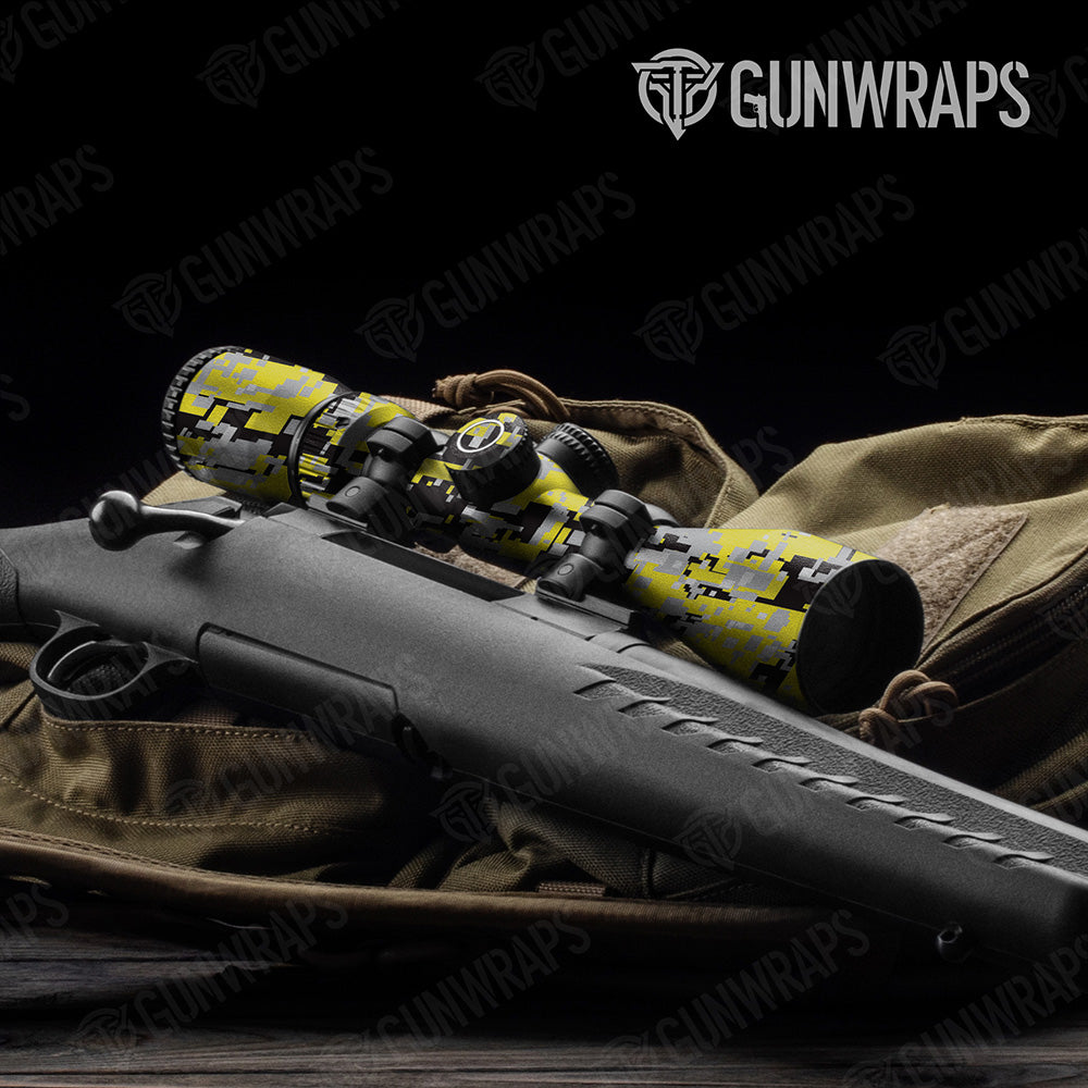 Digital Yellow Tiger Camo Scope Gear Skin Vinyl Wrap