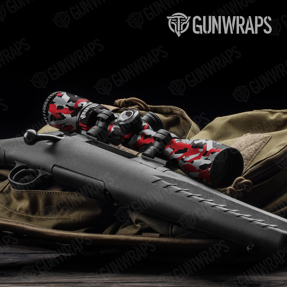 Erratic Red Tiger Camo Scope Gear Skin Vinyl Wrap