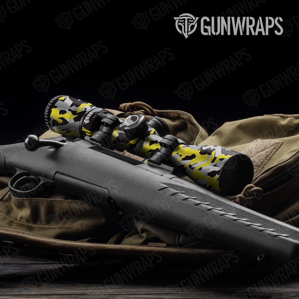 Erratic Yellow Tiger Camo Scope Gear Skin Vinyl Wrap