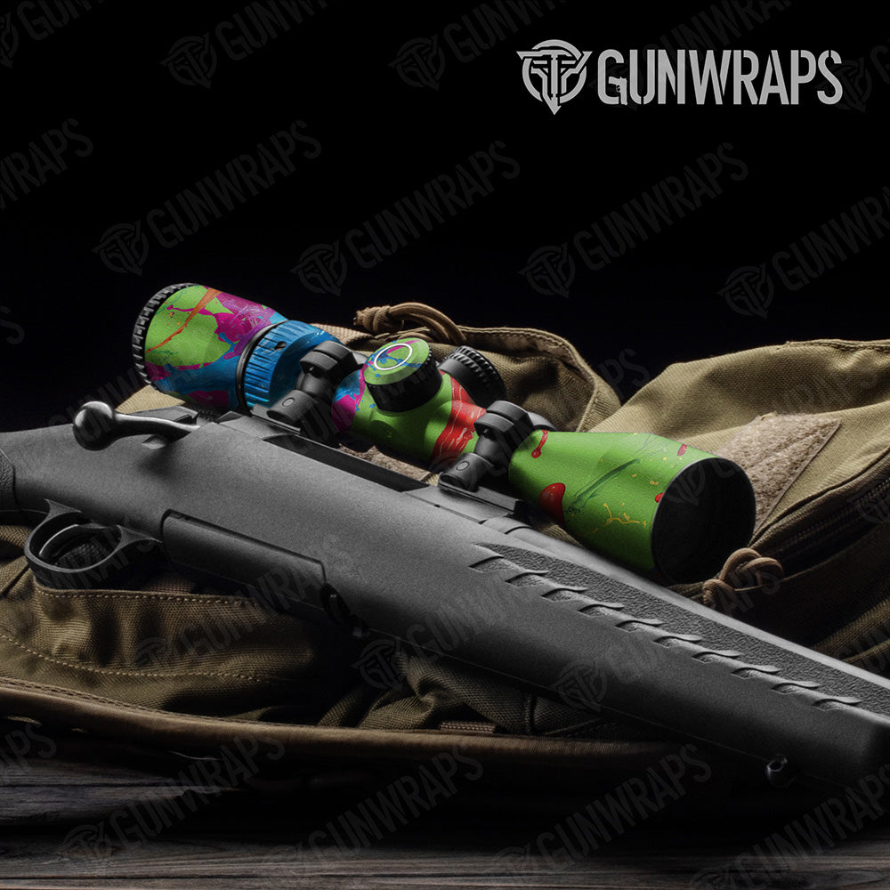 Paint Splatter Green Scope Gear Skin Vinyl Wrap