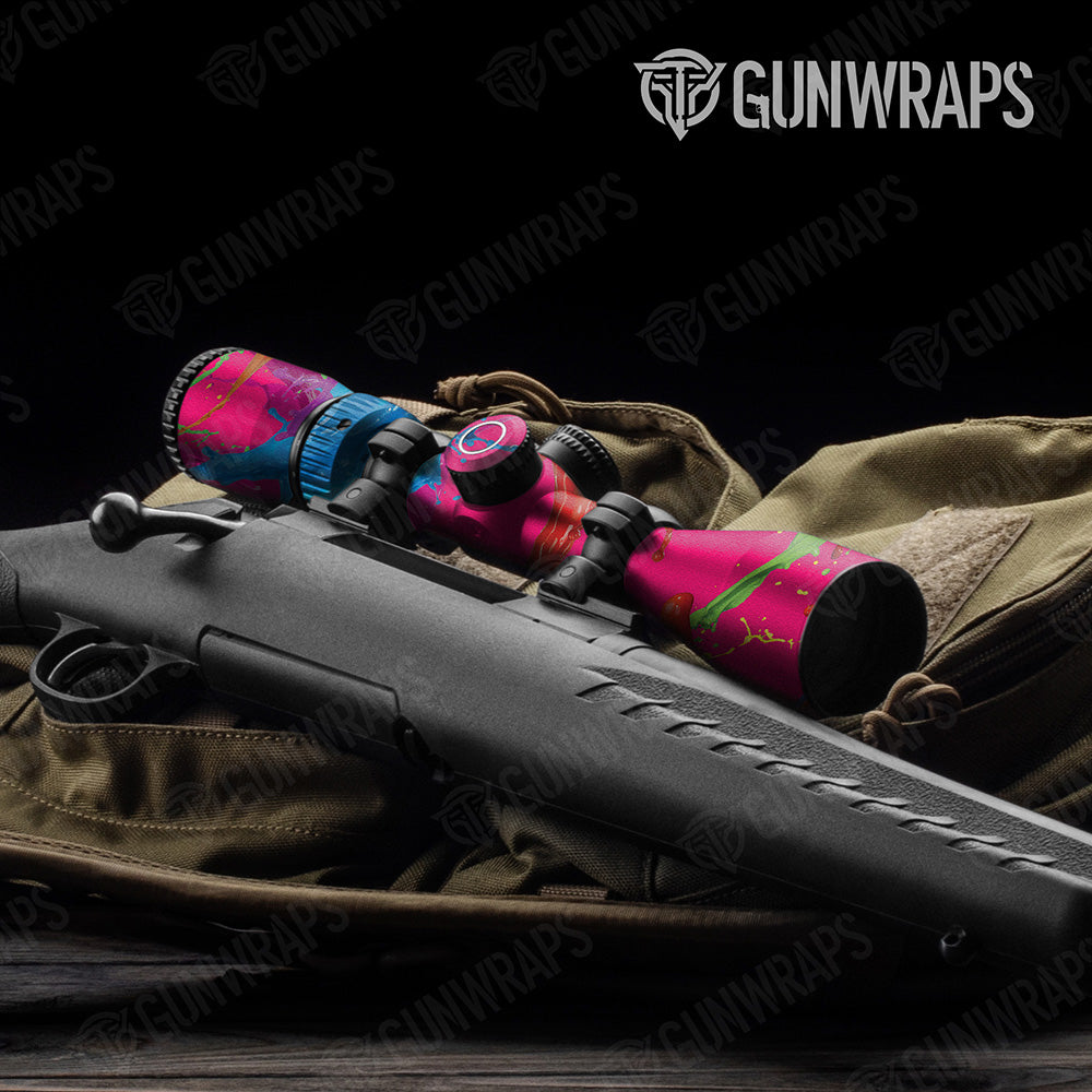 Paint Splatter Magenta Scope Gear Skin Vinyl Wrap