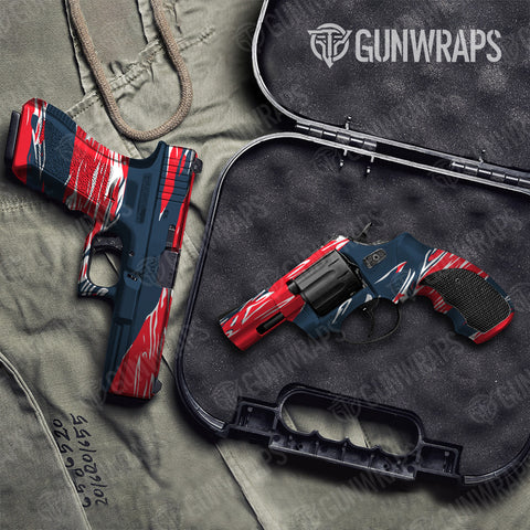 Shredded Pistol & Revolver Gun Skin Vinyl Wraps