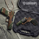 Shredded Woodland Camo Pistol & Revolver Gun Skin Vinyl Wrap