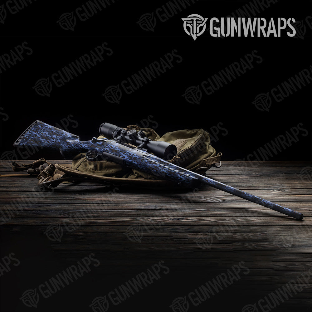 Classic Blue Midnight Camo Rifle Gun Skin Vinyl Wrap