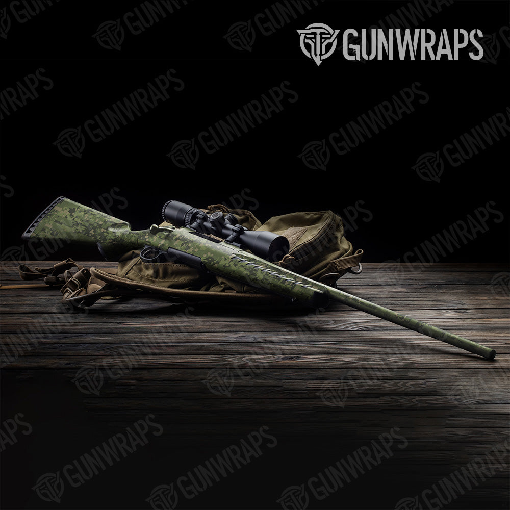 Digital Army Green Camo Rifle Gun Skin Vinyl Wrap