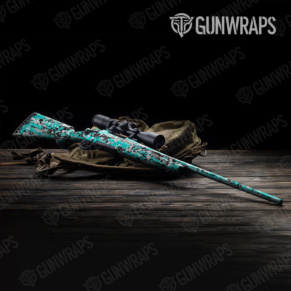 Digital Tiffany Blue Tiger Camo Rifle Gun Skin Vinyl Wrap