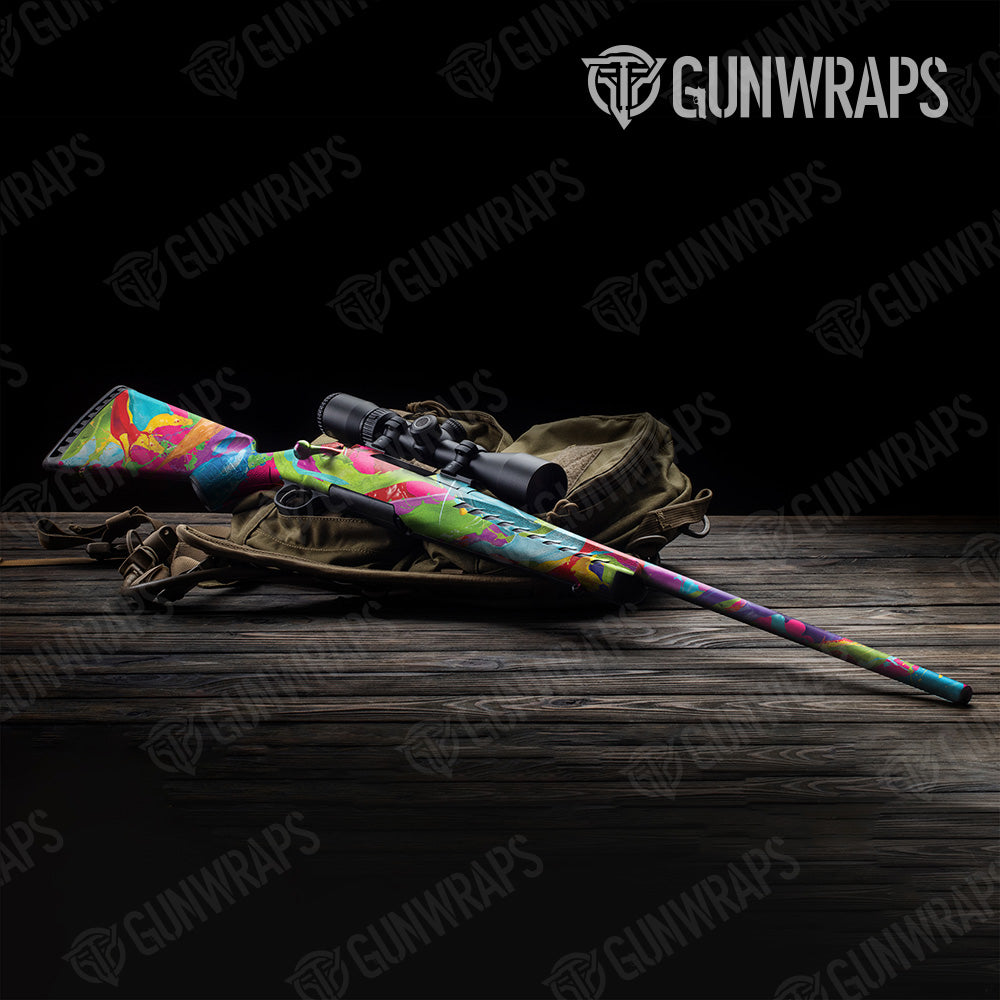 Paint Splatter Magenta Rifle Gun Skin Vinyl Wrap