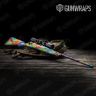 Paint Splatter Orange Rifle Gun Skin Vinyl Wrap