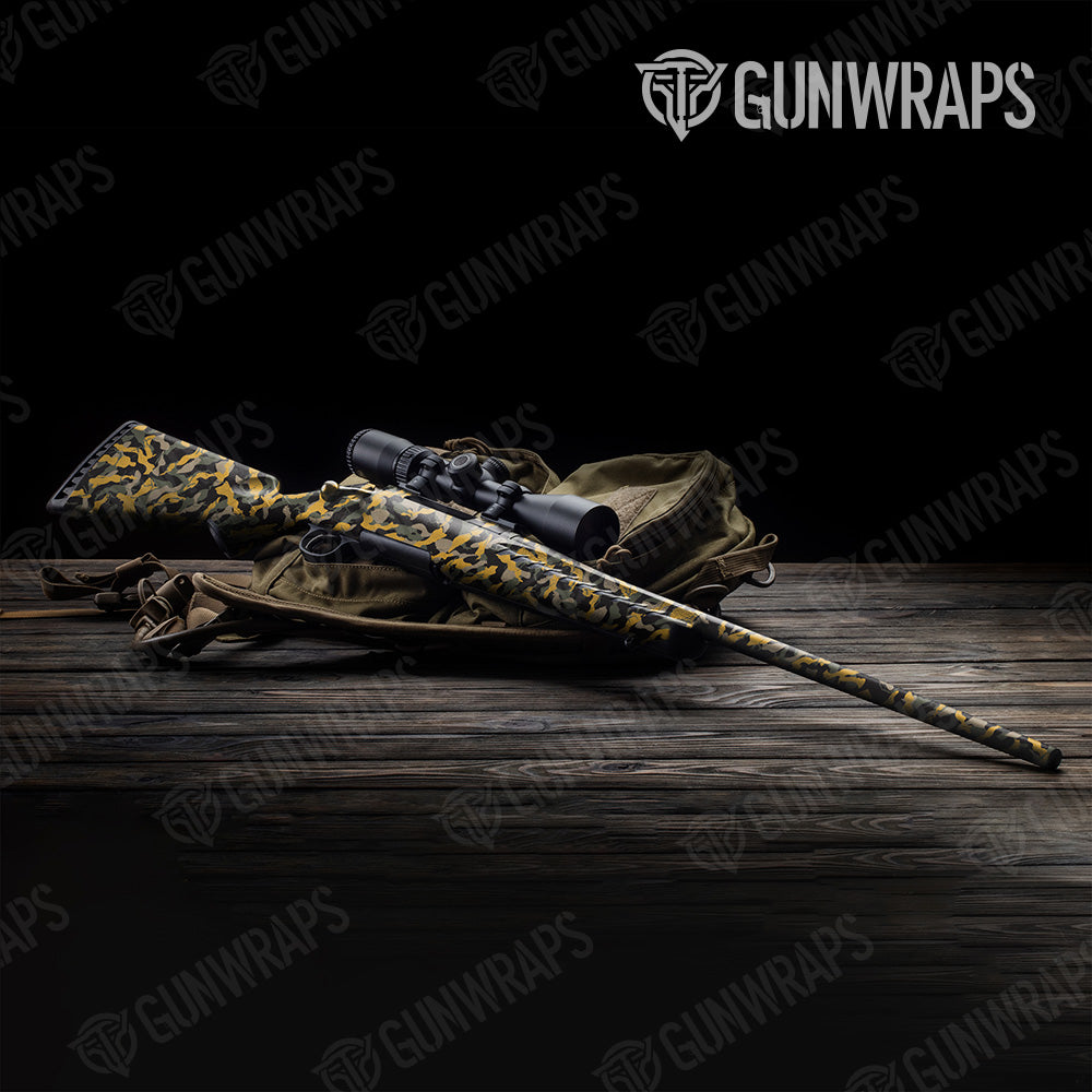 Ragged Militant Yellow Camo Rifle Gun Skin Vinyl Wrap