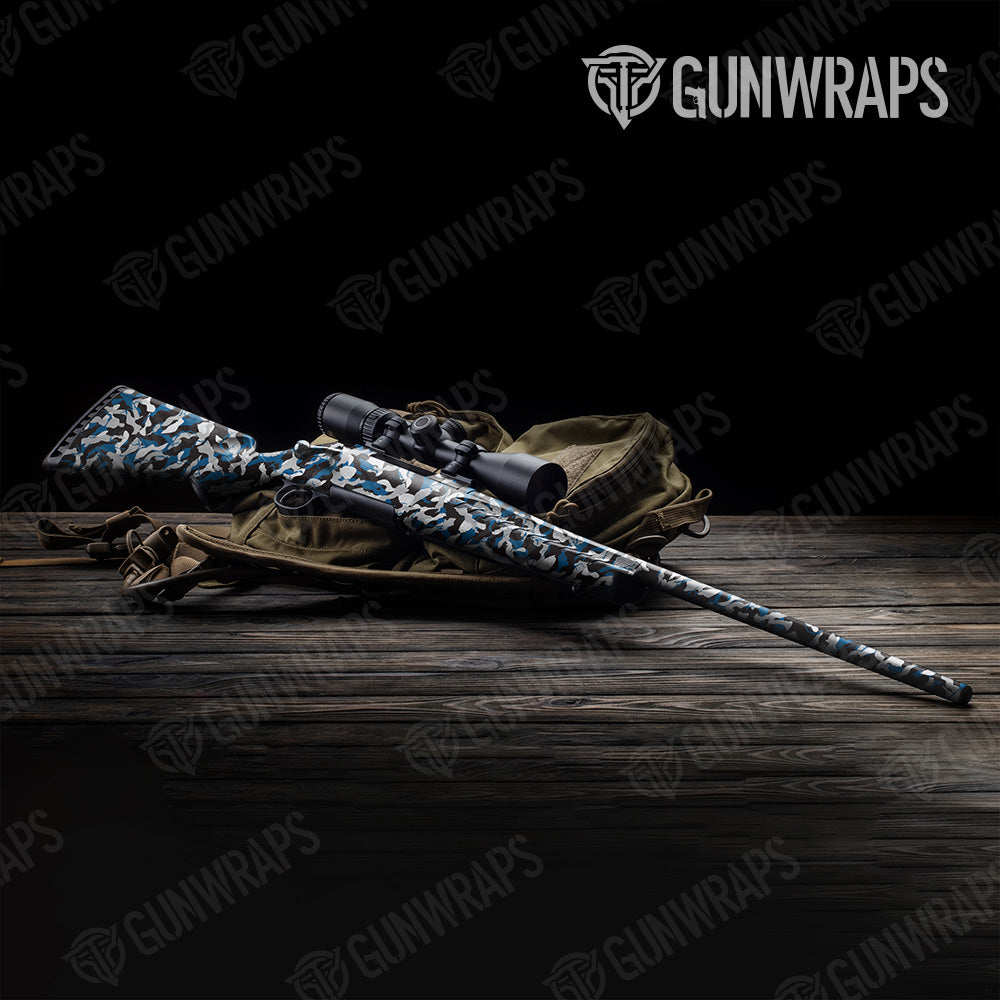 Ragged Blue Tiger Camo Rifle Gun Skin Vinyl Wrap