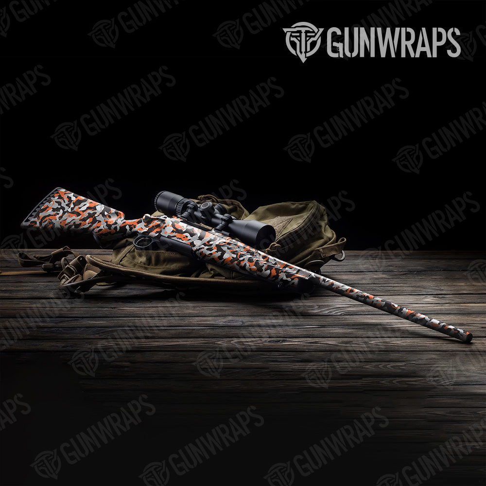 Ragged Orange Tiger Camo Rifle Gun Skin Vinyl Wrap