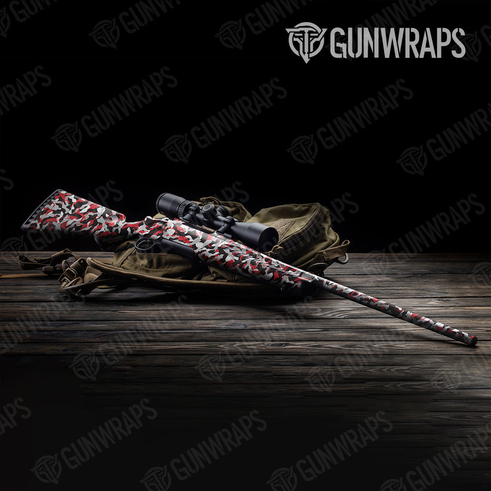 Ragged Red Tiger Camo Rifle Gun Skin Vinyl Wrap