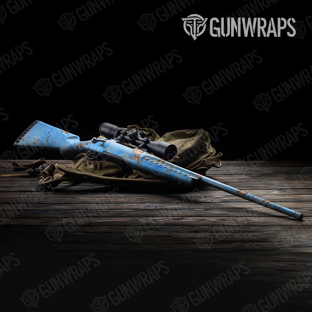 Rust 3D Baby Blue Rifle Gun Skin Vinyl Wrap