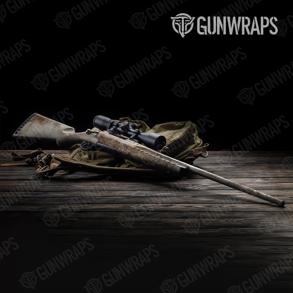 Rust White Rifle Gun Skin Vinyl Wrap