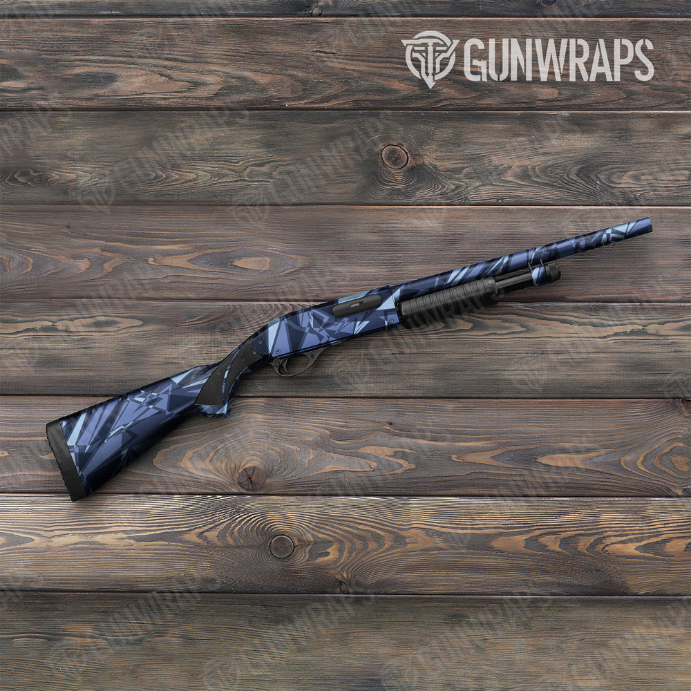 Sharp Blue Urban Night Camo Shotgun Gun Skin Vinyl Wrap