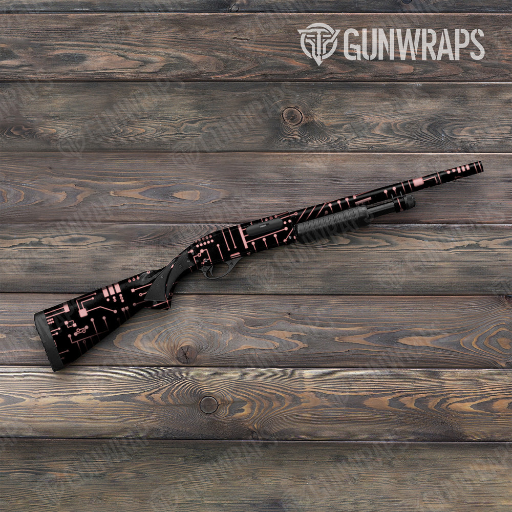 Circuit Board Pink Shotgun Gun Skin Vinyl Wrap