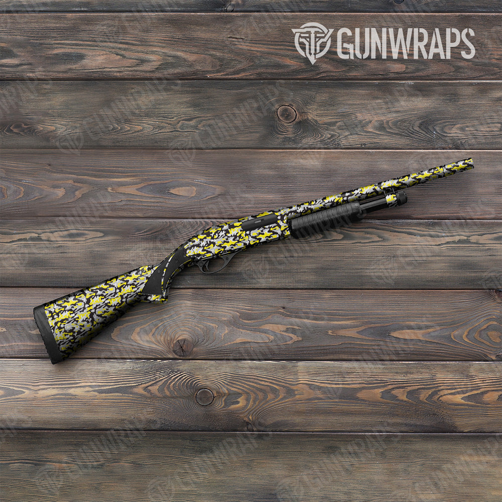 Classic Yellow Tiger Camo Shotgun Gun Skin Vinyl Wrap