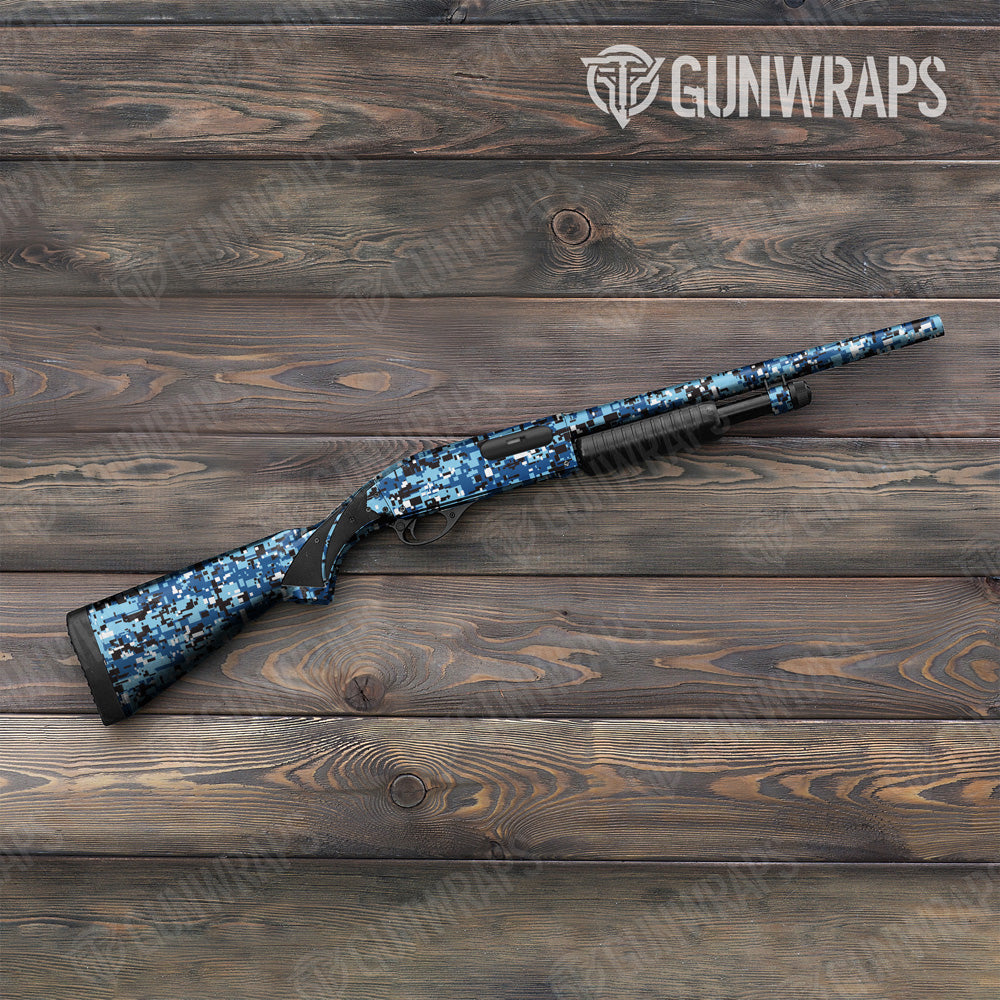 Digital Baby Blue Camo Shotgun Gun Skin Vinyl Wrap