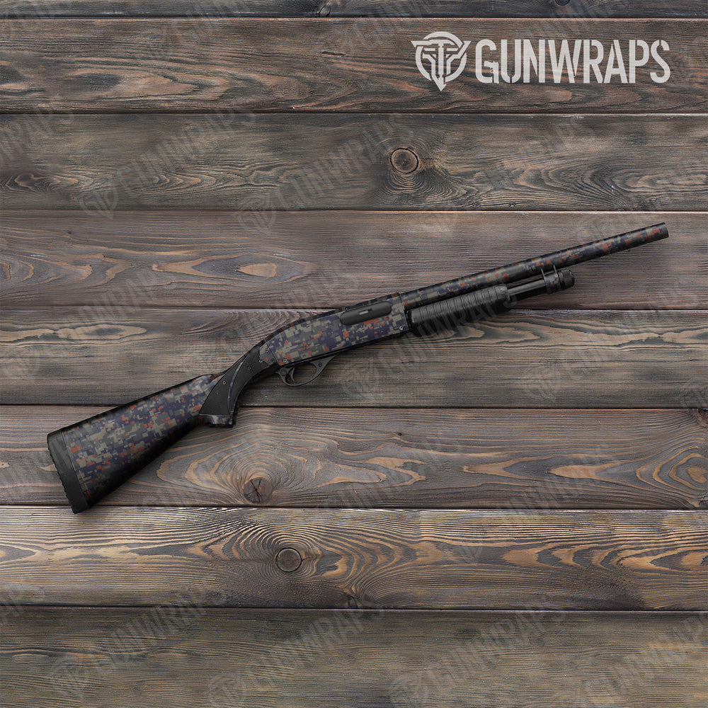 Digital Blue Copper Camo Shotgun Gun Skin Vinyl Wrap