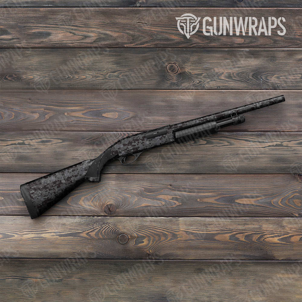 Digital Elite Black Camo Shotgun Gun Skin Vinyl Wrap