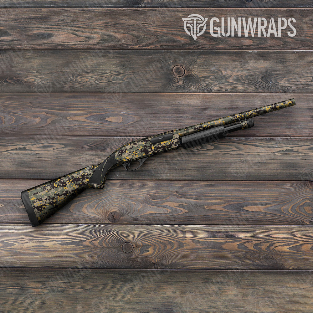 Digital Militant Yellow Camo Shotgun Gun Skin Vinyl Wrap