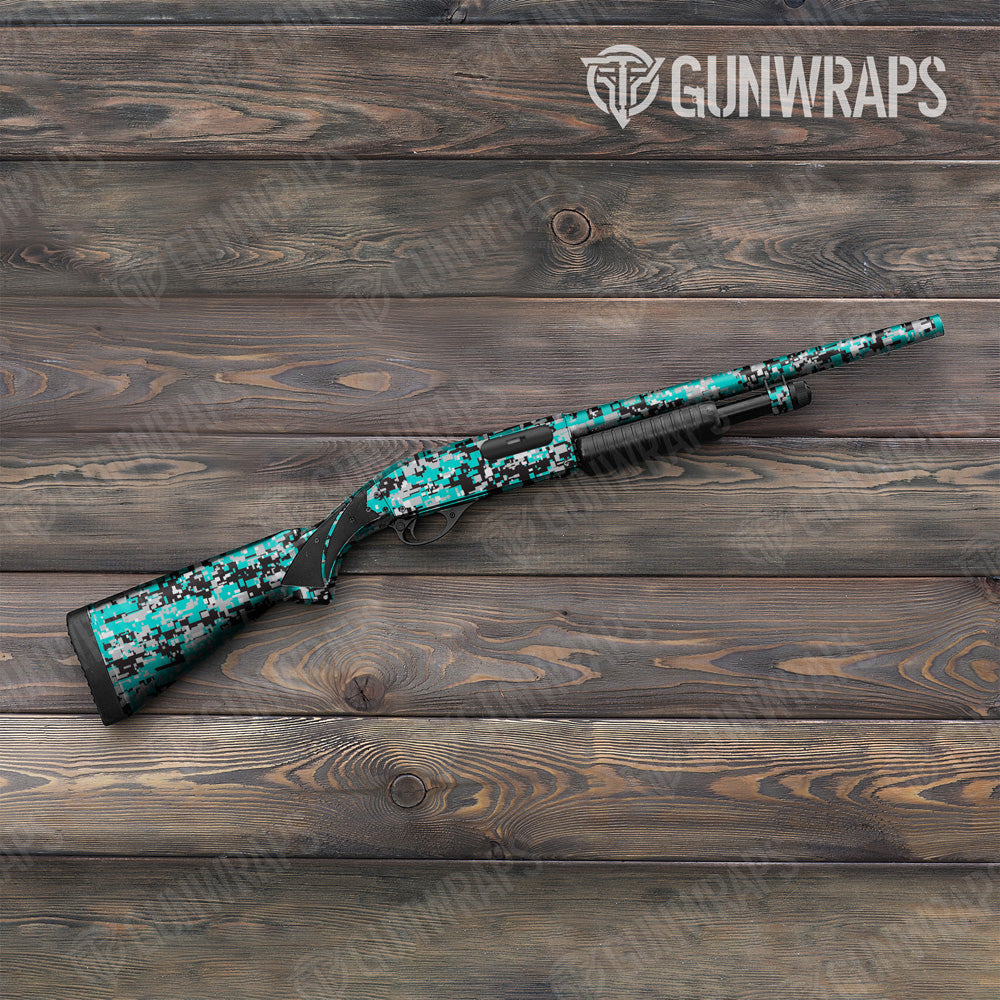 Digital Tiffany Blue Tiger Camo Shotgun Gun Skin Vinyl Wrap