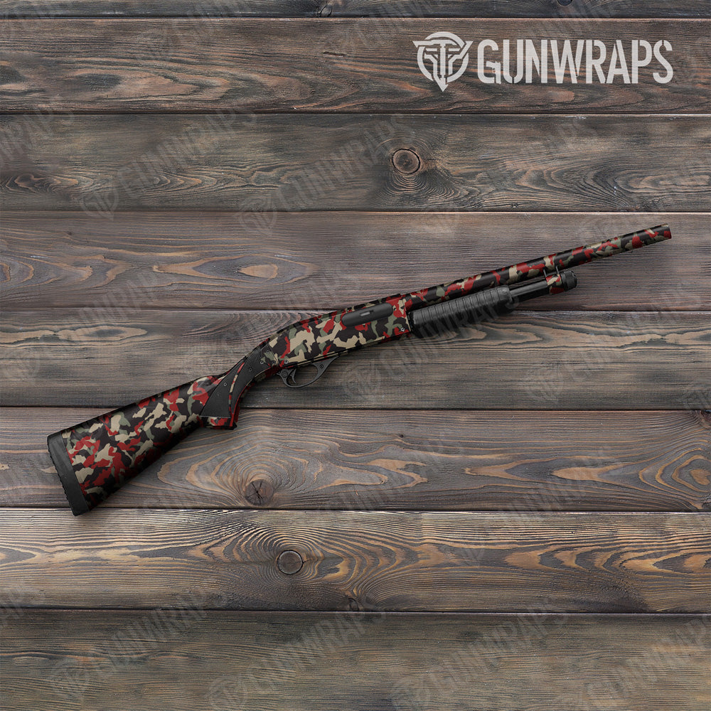 Erratic Militant Red Camo Shotgun Gun Skin Vinyl Wrap