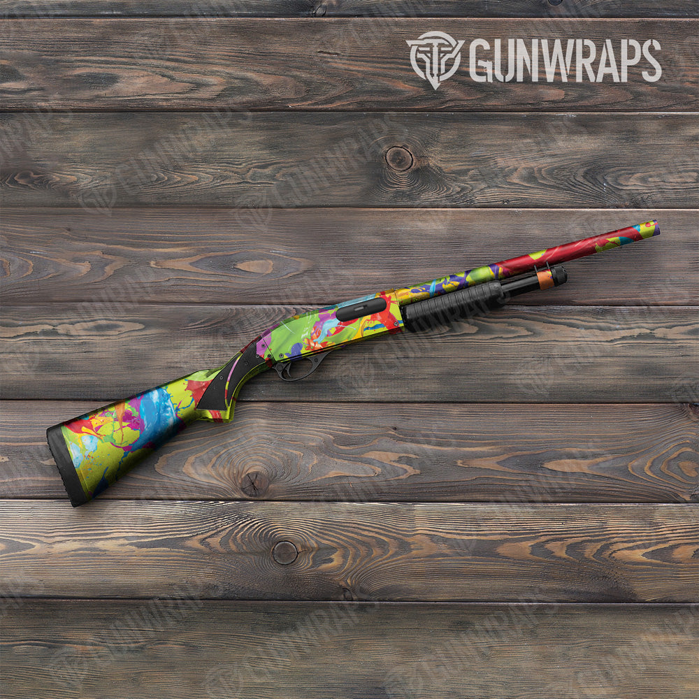 Paint Splatter Lime Shotgun Gun Skin Vinyl Wrap