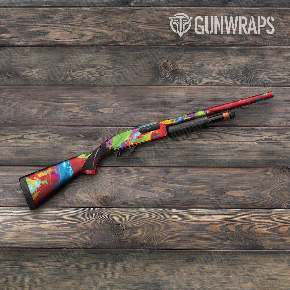 Paint Splatter Red Shotgun Gun Skin Vinyl Wrap