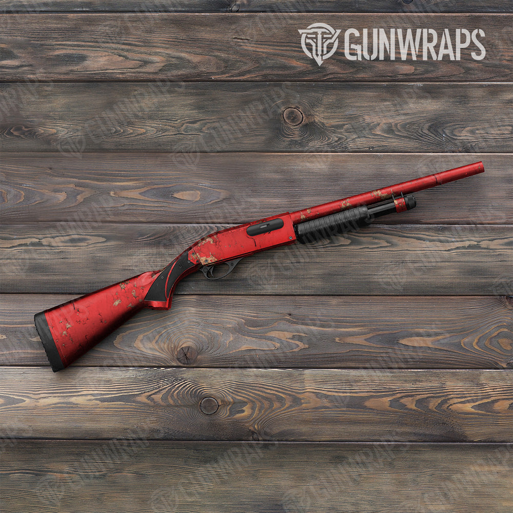 Rust 3D Red Shotgun Gun Skin Vinyl Wrap