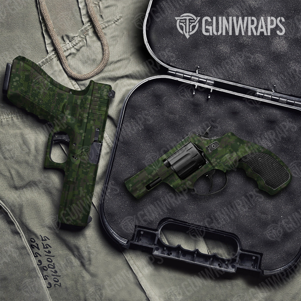 Digital Army Dark Green Camo Pistol & Revolver Gun Skin Vinyl Wrap