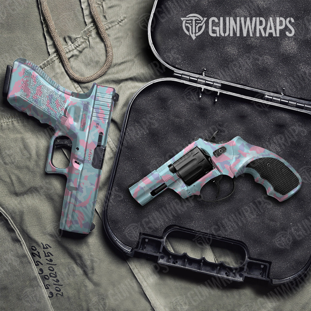 Erratic Cotton Candy Camo Pistol & Revolver Gun Skin Vinyl Wrap