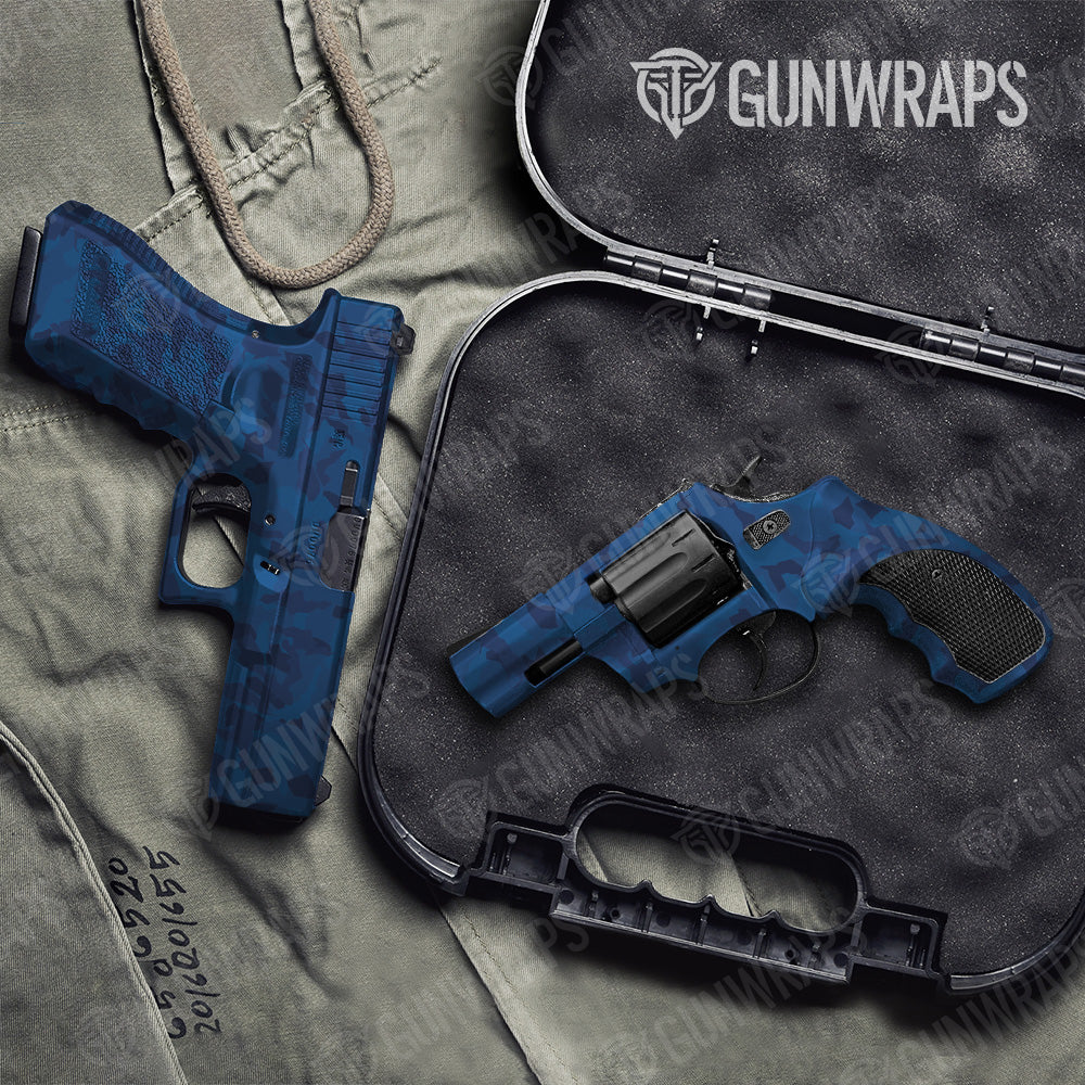 Erratic Elite Blue Camo Pistol & Revolver Gun Skin Vinyl Wrap