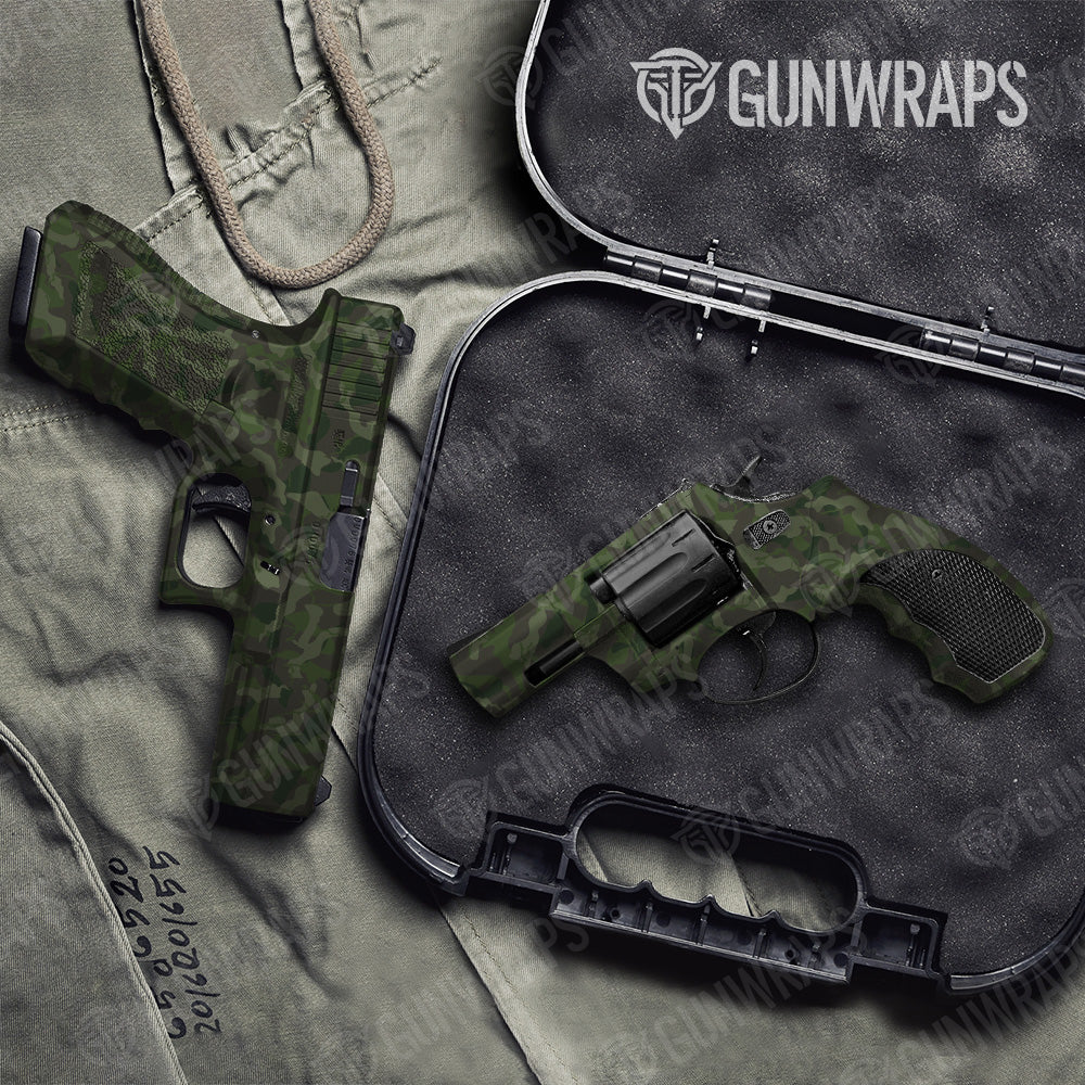 Ragged Army Dark Green Camo Pistol & Revolver Gun Skin Vinyl Wrap