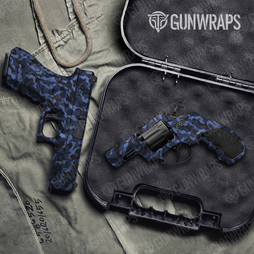Ragged Blue Midnight Camo Pistol & Revolver Gun Skin Vinyl Wrap
