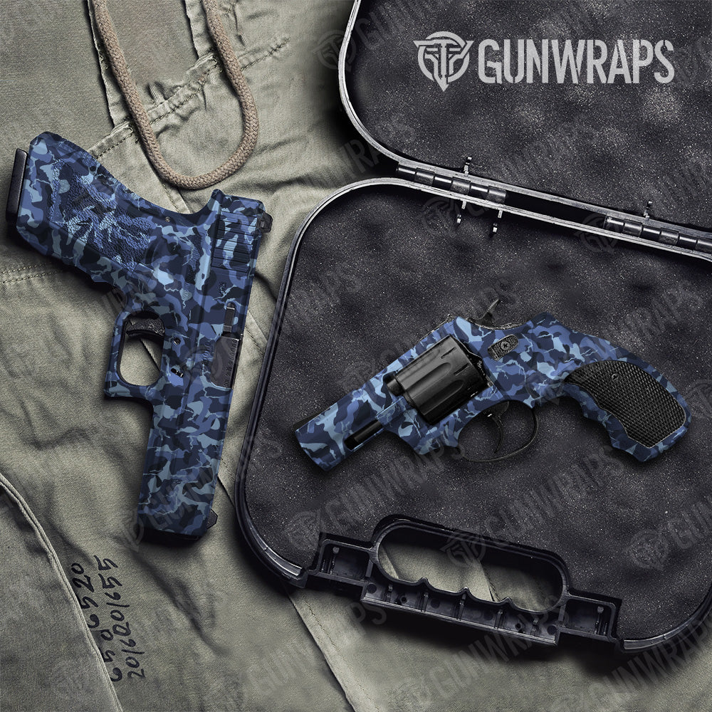 Ragged Blue Urban Night Camo Pistol & Revolver Gun Skin Vinyl Wrap