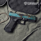Rust 3D Tiffany Blue Pistol Slide Gun Skin Vinyl Wrap
