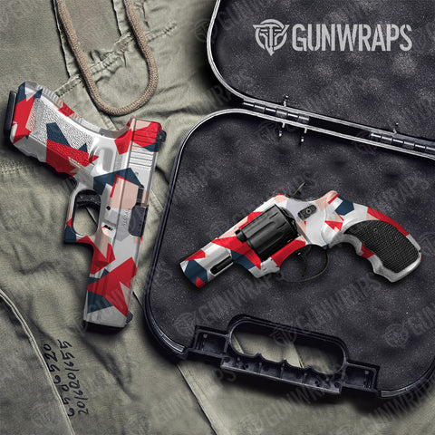 Shattered Camo Pistol & Revolver Gun Skin Vinyl Wraps