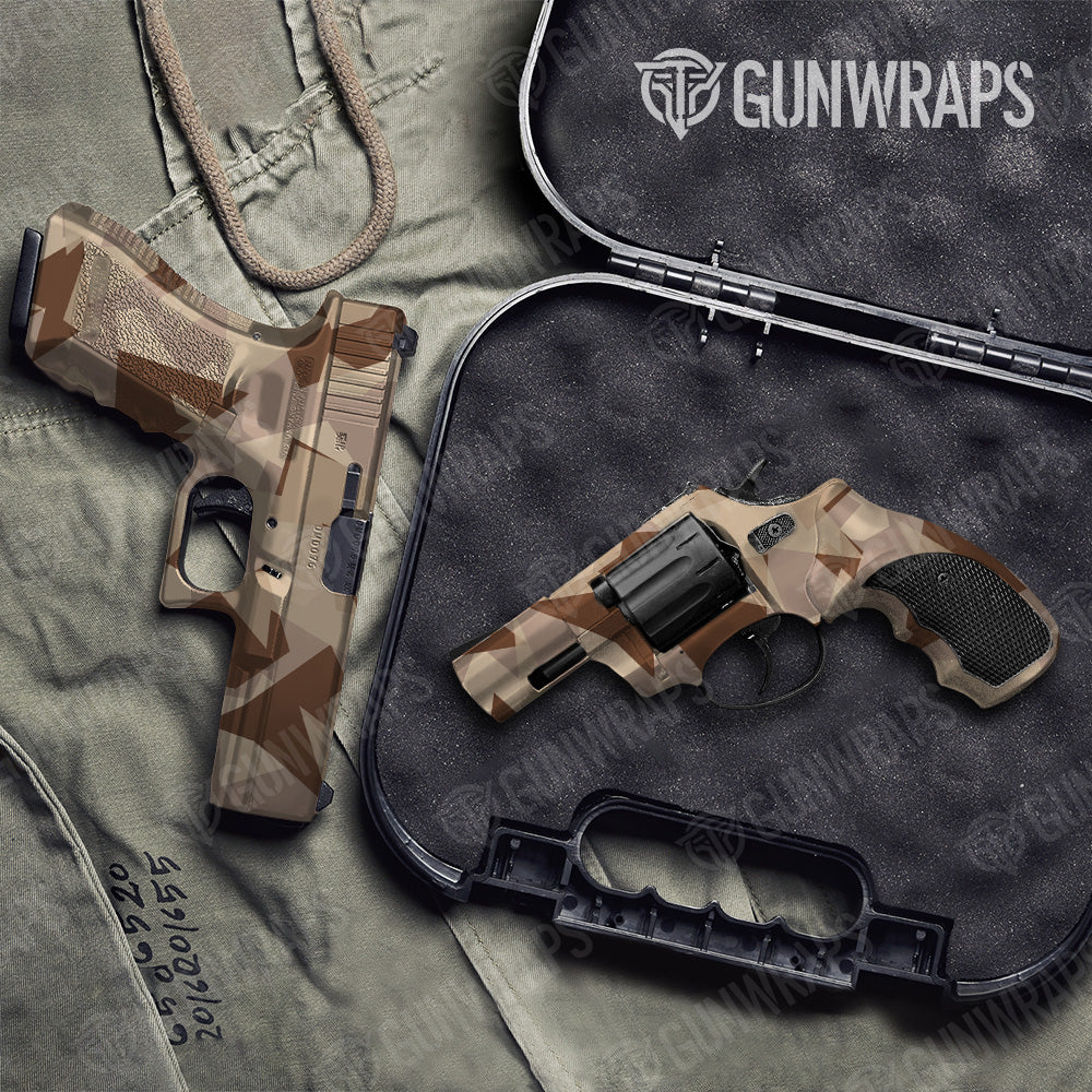 Shattered Desert Camo Pistol & Revolver Gun Skin Vinyl Wrap
