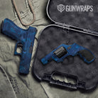 Shattered Elite Blue Camo Pistol & Revolver Gun Skin Vinyl Wrap
