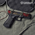 Shattered Militant Red Camo Pistol Slide Gun Skin Vinyl Wrap