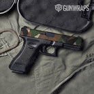 Shattered Woodland Camo Pistol Slide Gun Skin Vinyl Wrap