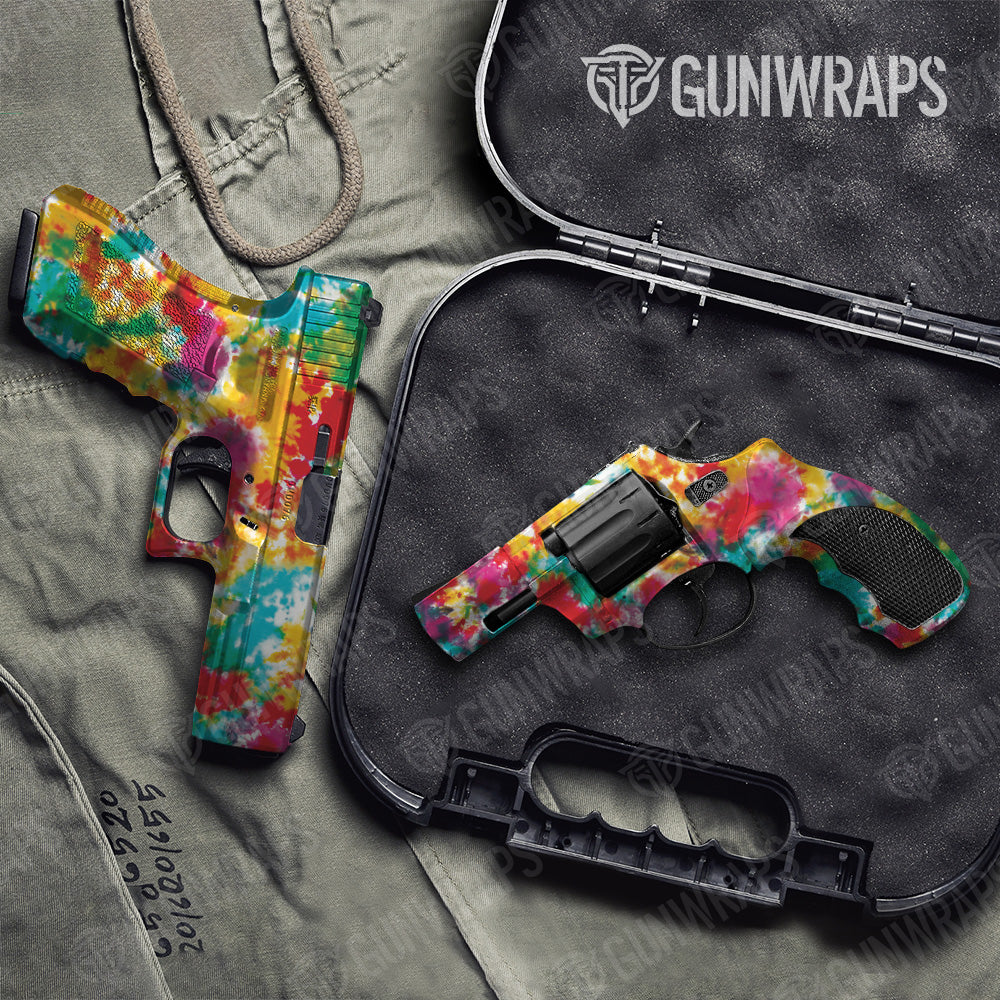 Tie Dye Jungle Fever Pistol & Revolver Gun Skin Vinyl Wrap