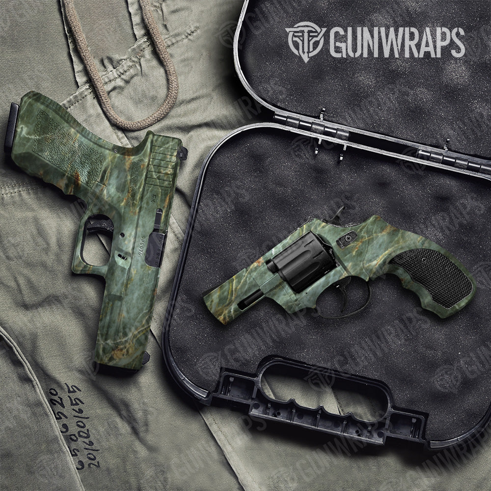 Stone Uba Tuba Green Marble Pistol & Revolver Gun Skin Vinyl Wrap